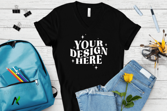 Bella Canvas 3005 V-Neck Mockup - 002: Elevating Your T-Shirt Design Workflow