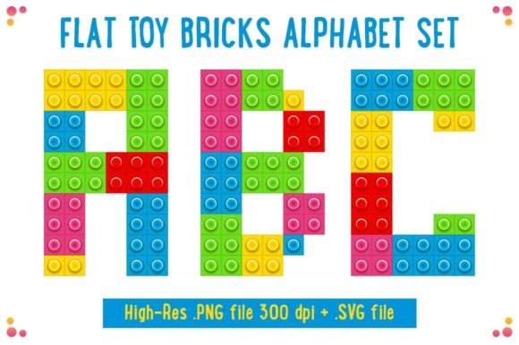 Flat Toy Bricks Alphabet Clipart: A Versatile Resource for Designers and Creators