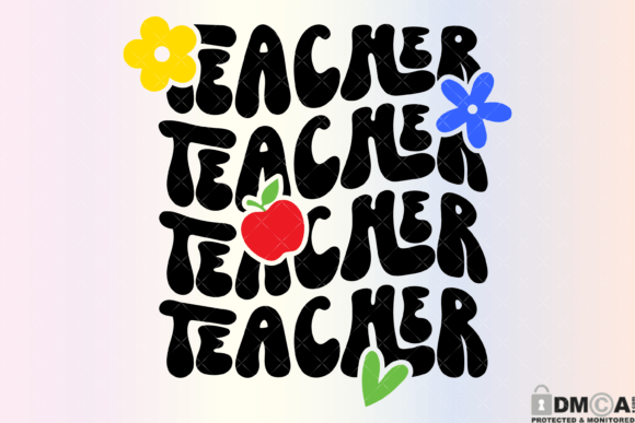 Floral Wavy Teacher Svg PNG for Creative Projects