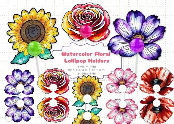 Flower Lollipop Holder Paper Craft
