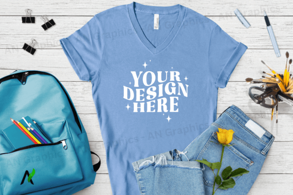 Mastering T-Shirt Design with the Bella Canvas 3005 V-Neck Mockup - 015