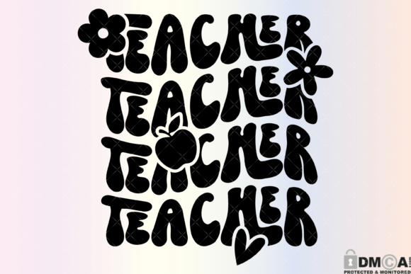 Wavy Floral Teacher SVG PNG: A Versatile Digital Design for Creative Projects